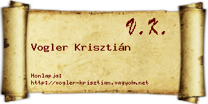 Vogler Krisztián névjegykártya
