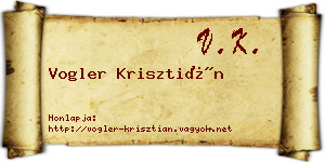 Vogler Krisztián névjegykártya